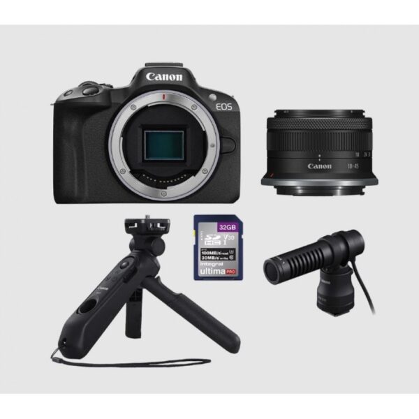 Canon EOS R50 with 18-45mm Lens and Content Creator Kit
